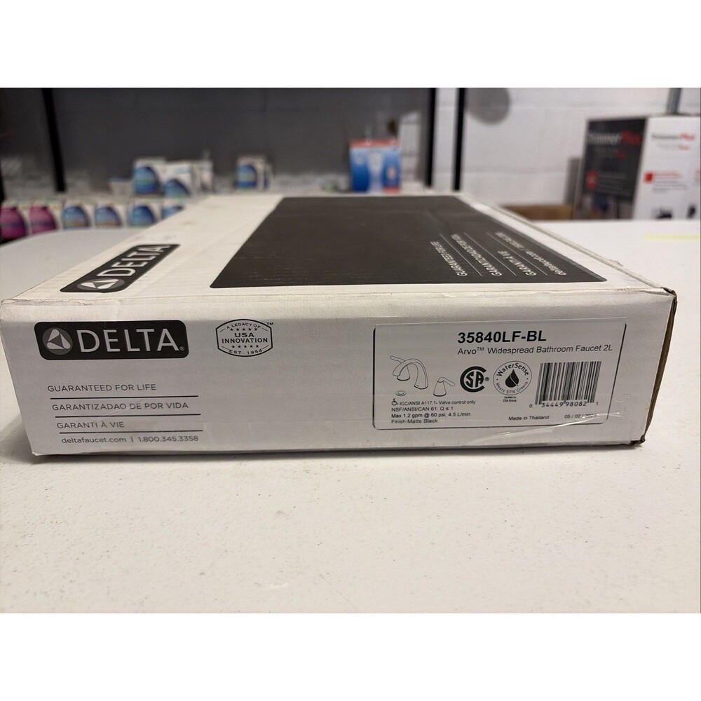 Delta Arvo 2 Handle Widespread Bathroom Faucet, Matte Black, #35840LF-BL